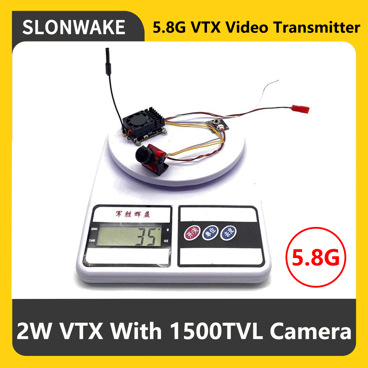 Rc Transmitter - SLONWAKE 5.8G 2000mW FPV VTX ตัวส่งสัญญาณพร้อมไมโครโฟนในตัว