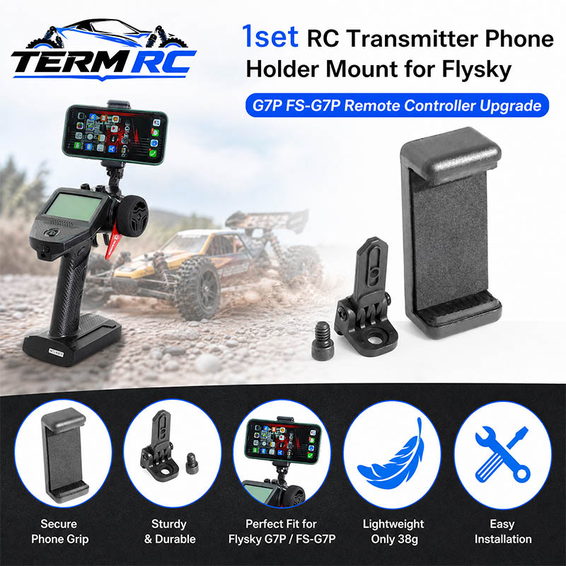 Rc Transmitter - 1 ชุด ที่ยึดโทรศัพท์สำหรับติดตั้งกับตัวส่งสัญญาณ RC สำหรับรีโมทคอนโทรล Flysky