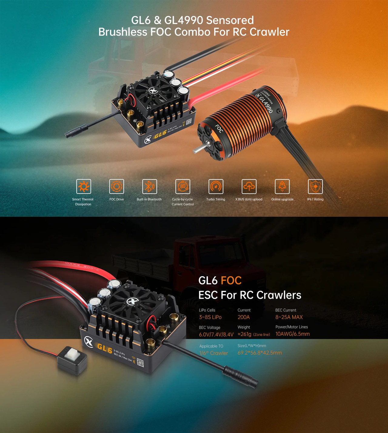 XC COMBO FOC CRAWLER มอเตอร์ไร - 4 In 1 Esc บทวิจารณ์และราคา